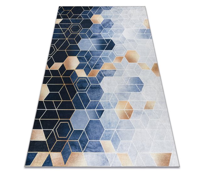 Conforama Alfombra Lavable ANDRE 1216 Cubo Geométrico Antideslizante - 160x220 Cm