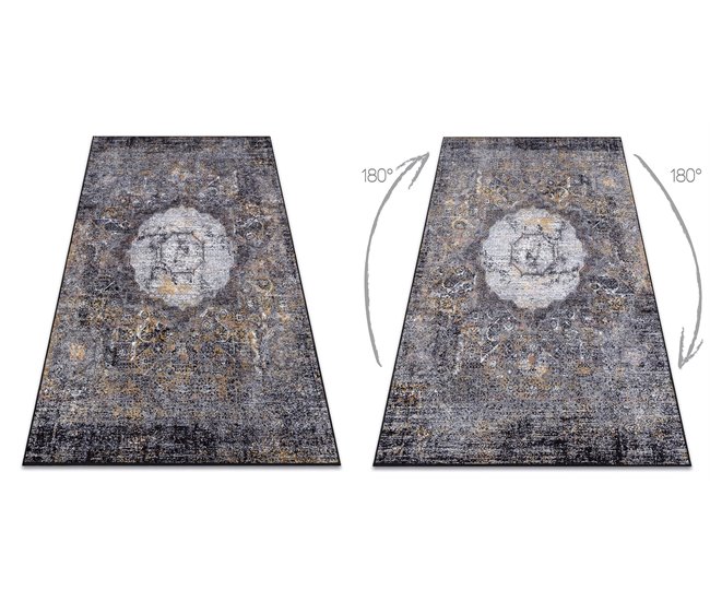 Conforama Alfombra Lavable MIRO 51453.805 Rosetón Vintage Antideslizante - 160x220 Cm