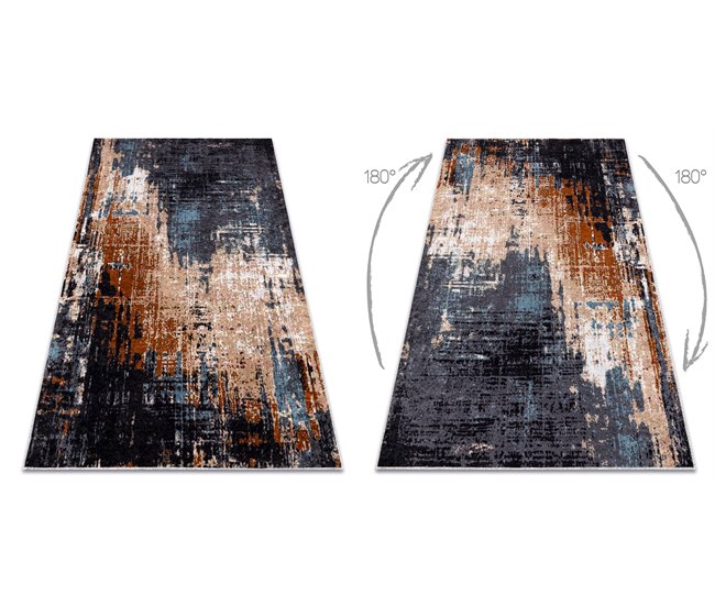 Conforama Alfombra Lavable MIRO 51454.802 Abstracción Antideslizante - Oscuro 80x150 Cm