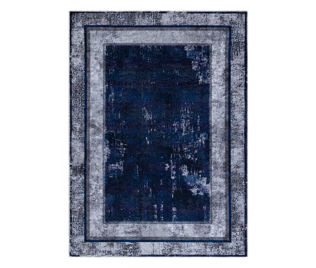 Conforama Alfombra Lavable MIRO 51676.813 Griego Vintage Marco Antideslizante - Oscuro 160x220 Cm