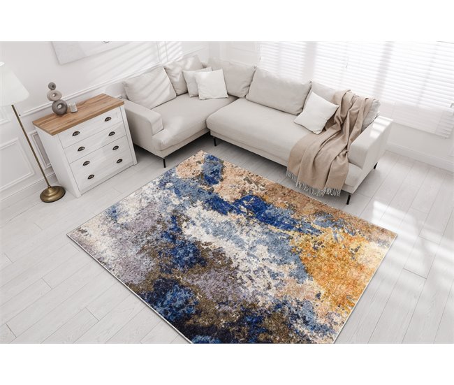 Conforama Alfombra Lavable MIRO 51774.802 Abstracción Antideslizante 80x150 Cm
