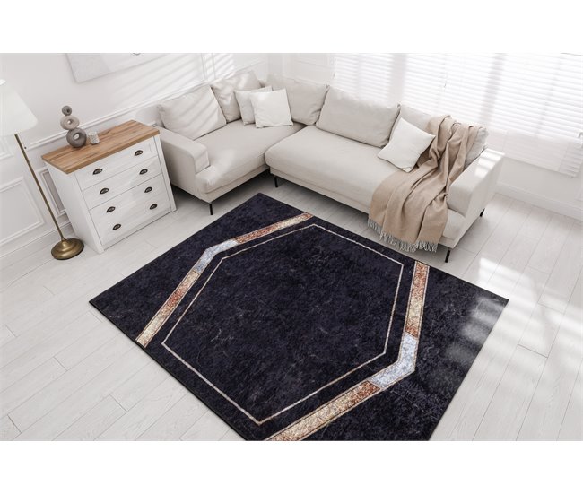 Conforama Alfombra Lavable MIRO 52025.802 Mármol Geométrico Antideslizante - 80x150 Cm