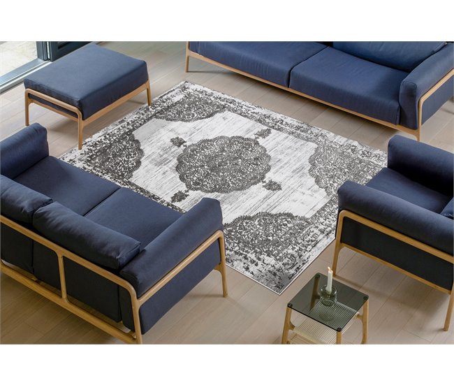 Conforama Alfombra LIRA E1468 Rosetón Estructural Moderna Glamour - 200x290 Cm