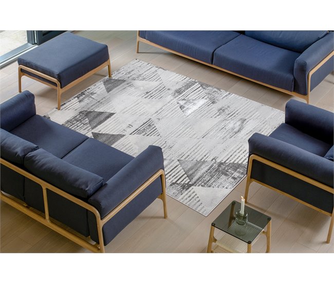 Conforama Alfombra LIRA E1627 Triangulos Geométrico Estructural Moderna Glamour - 80x150 Cm