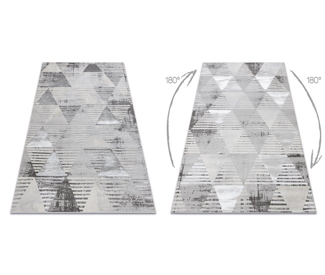Conforama Alfombra LIRA E1627 Triangulos Geométrico Estructural Moderna Glamour - 80x150 Cm