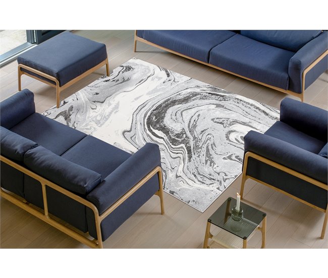 Conforama Alfombra LIRA E1686 Abstracta Estructural Moderna Glamour - 80x150 Cm