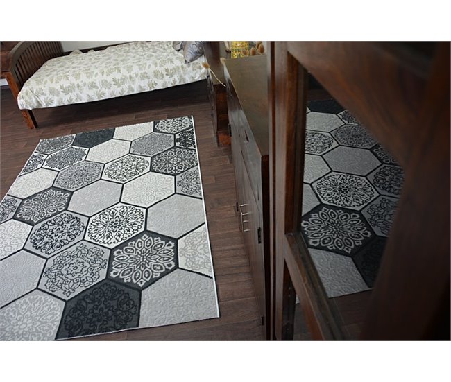 Conforama Alfombra LISBOA 27212/356 Hexágono Panal De Abeja 80x150 Cm