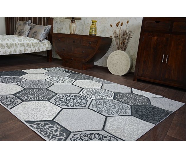 Conforama Alfombra LISBOA 27212/356 Hexágono Panal De Abeja 80x150 Cm