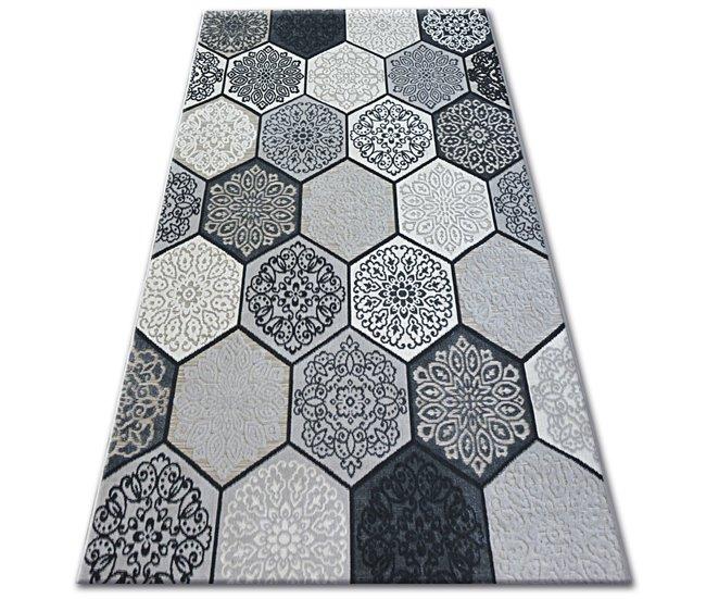 Conforama Alfombra LISBOA 27212/356 Hexágono Panal de Abeja 80x150 cm