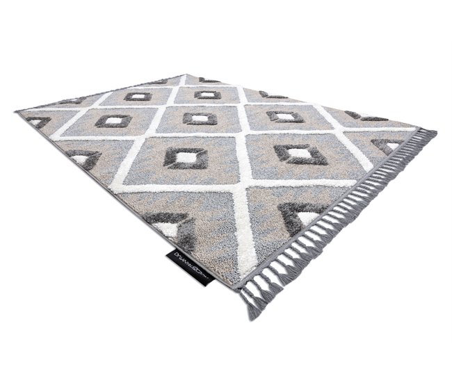 Conforama Alfombra MAROC P651 Diamantes Franjas Bereber Marroquí Shaggy 180x270 Cm