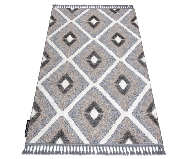 Conforama Alfombra MAROC P651 Diamantes Franjas Bereber marroquí Shaggy 200x290 cm