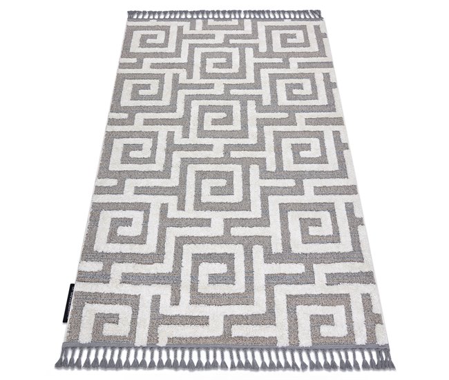 Conforama Alfombra MAROC P655 laberinto griego Franjas Bereber marroquí Shaggy 140x190 cm