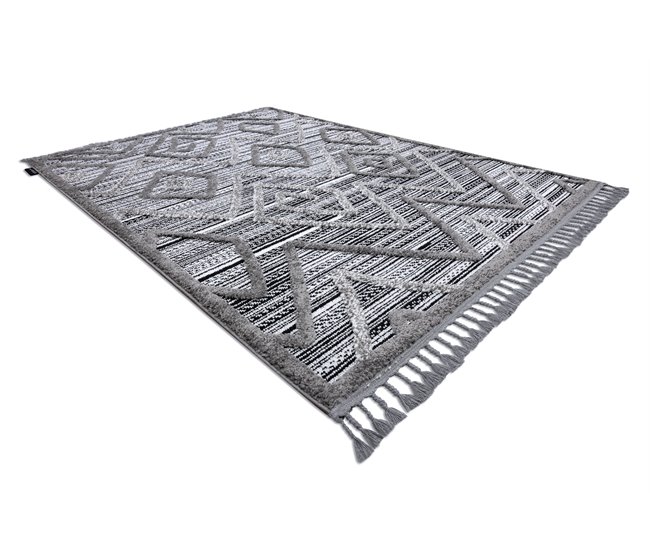 Conforama Alfombra MAROC P657 Diamantes Zigzag Étnico Franjas Bereber Marroquí Shaggy 180x270 Cm