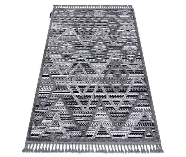 Conforama Alfombra MAROC P657 Diamantes Zigzag Étnico Franjas Bereber marroquí Shaggy 140x190 cm