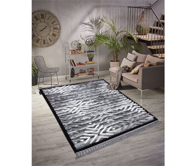 Conforama Alfombra MAROC P658 Copos De Nieve Franjas Bereber Marroquí Shaggy 120x170 Cm