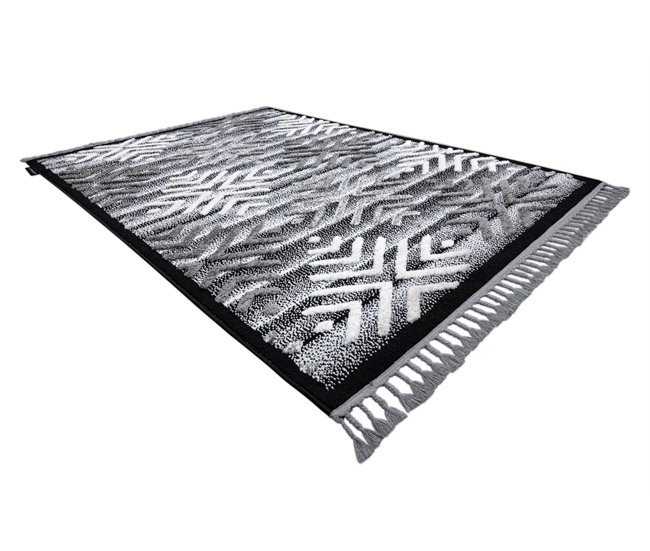 Conforama Alfombra MAROC P658 Copos De Nieve Franjas Bereber Marroquí Shaggy 140x190 Cm