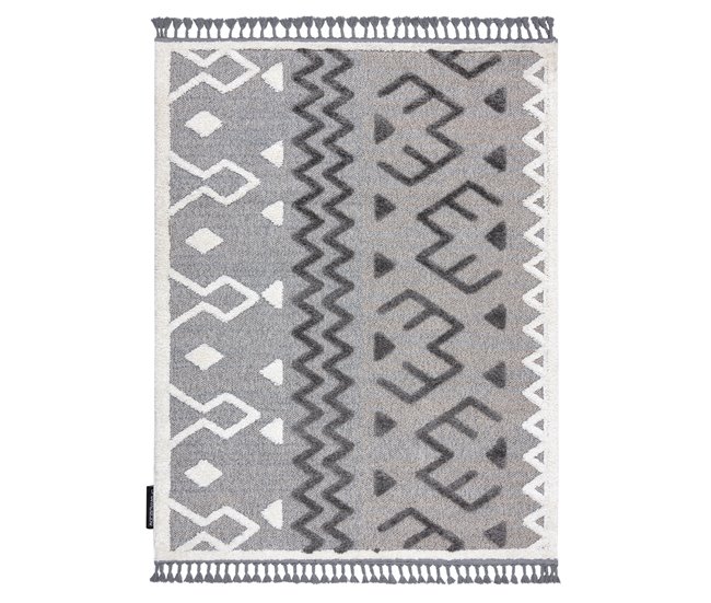 Conforama Alfombra MAROC P659 Azteca Étnico Franjas Bereber Marroquí Shaggy 160x220 Cm