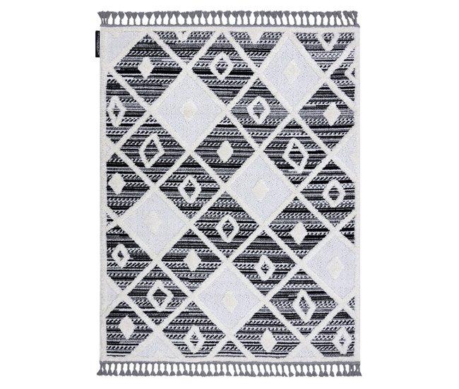 Conforama Alfombra MAROC P662 Diamantes Franjas Bereber Marroquí Shaggy 120x170 Cm
