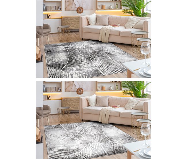 Conforama Alfombra MATEO 8035644 Moderna Hojas De Palma - Estructural 80x150 Cm