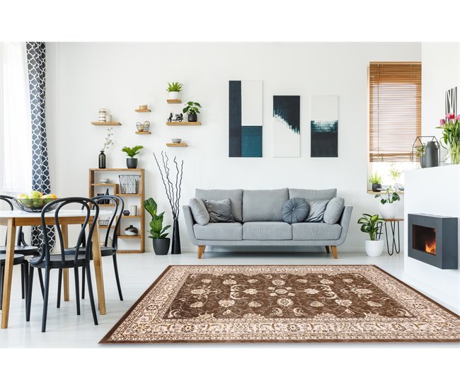 Conforama Alfombra MEFE Moderna 2312 Ornamento Marco - Structural Dos Niveles De Vellón Obscuro 160x220 Cm