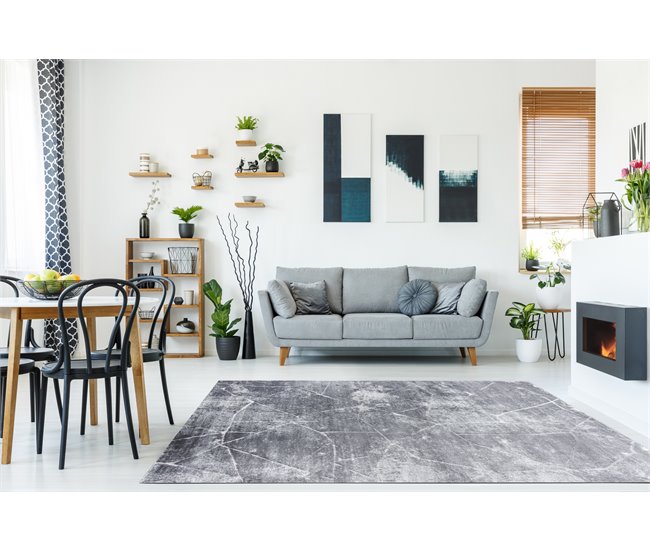 Conforama Alfombra MEFE Moderna 2783 Mármol - Structural Dos Niveles De Vellón Oscuro 180x270 Cm