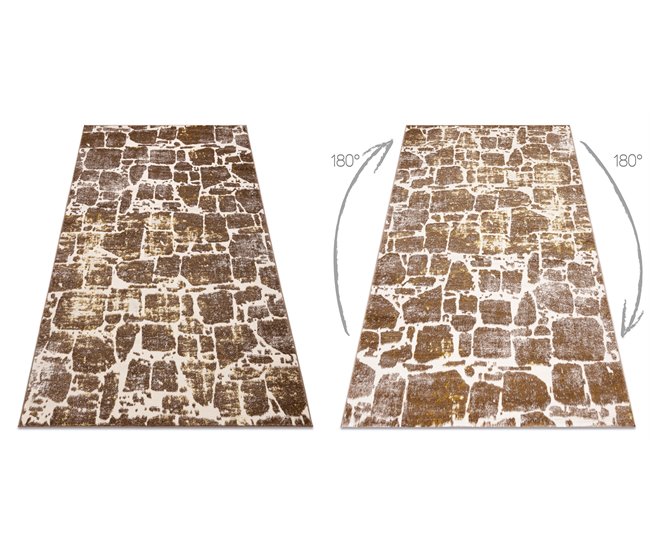 Conforama Alfombra MEFE Moderna 6184 Pavimentación Ladrillo - Structural Dos Niveles De Vellón Obscuro 160x220 Cm