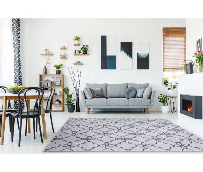 Conforama Alfombra MEFE Moderna 8504 Conducción Flores - Structural Dos Niveles De Vellón Oscuro 180x270 Cm