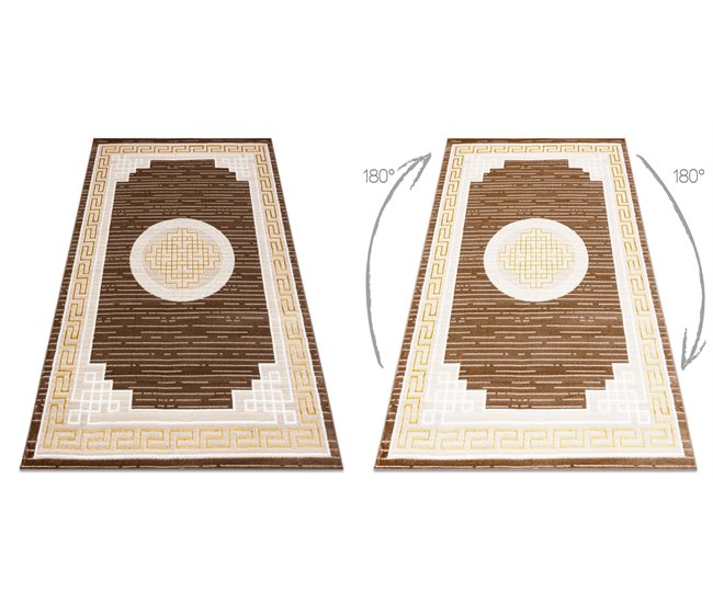 Conforama Alfombra MEFE Moderna 9096 Marco Llave Griega - Structural Dos Niveles De Vellón 140x190 Cm