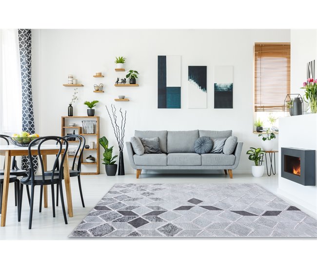 Conforama Alfombra MEFE Moderna B400 Cubo Geométrico 3D - Structural Dos Niveles De Vellón 280x370 Cm