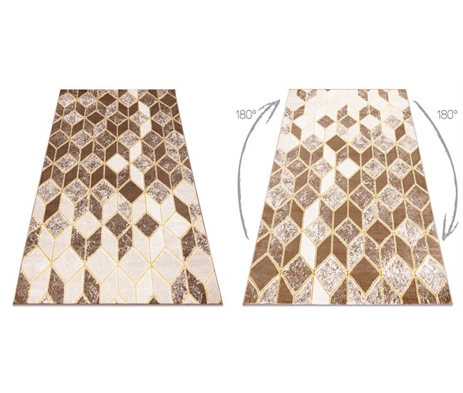 Conforama Alfombra MEFE Moderna B400 Cubo Geométrico 3D - Structural Dos Niveles De Vellón Obscuro 160x220 Cm