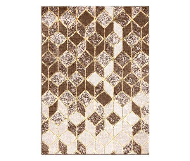 Conforama Alfombra MEFE Moderna B400 Cubo Geométrico 3D - Structural Dos Niveles De Vellón Obscuro 140x190 Cm