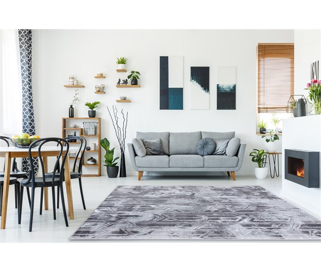 Conforama Alfombra MEFE Moderna B402 - Structural Dos Niveles De Vellón Oscuro 80x150 Cm