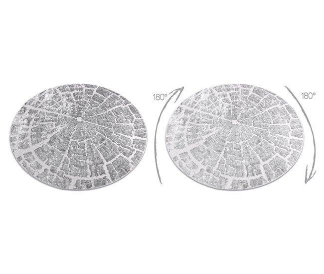 Conforama Alfombra MEFE Moderna Circulo 6185 Árbol Madera - Structural Dos Niveles De Vellón Cercle 100 Cm