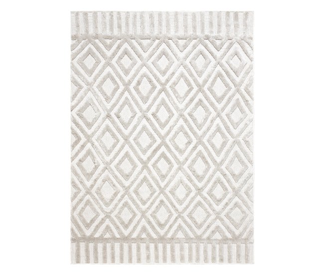 Conforama Alfombra SANTO Sisal 58377 Diamantes Geométrico Zigzag 160x220 Cm