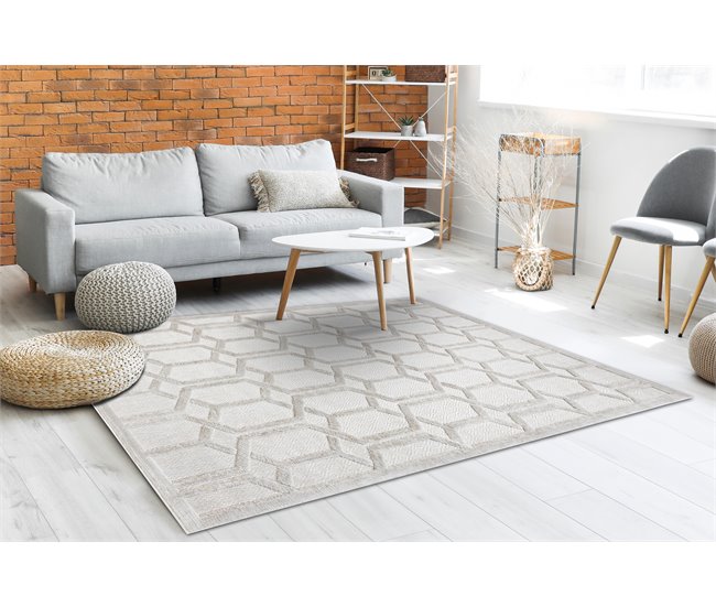 Conforama Alfombra SANTO Sisal 58385 Ruta Geométrica 120x170 Cm