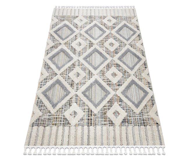 Conforama Alfombra SEVILLA Y523C diamantes Franjas Bereber marroquí Shaggy 160x220 cm