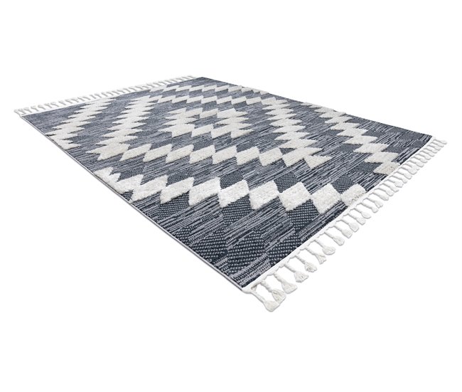 Conforama Alfombra SEVILLA Z250A Diamantes Franjas Bereber Marroquí Shaggy 80x150 Cm