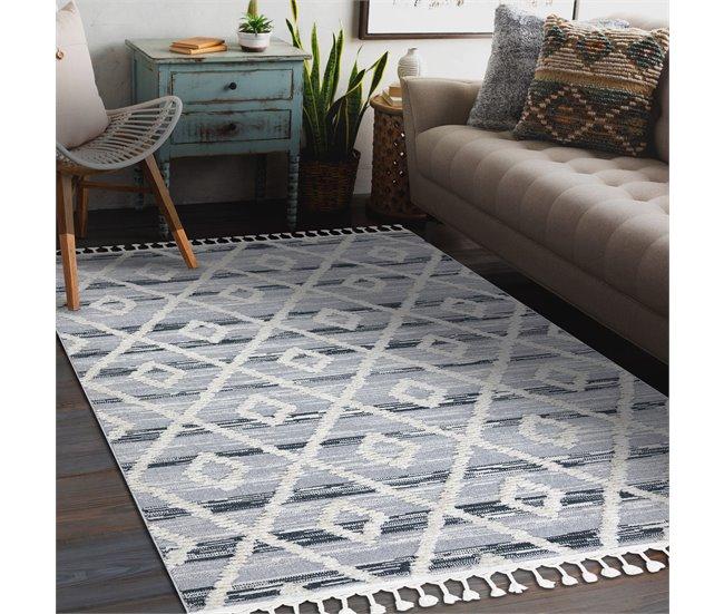 Conforama Alfombra SEVILLA Z555A Conducción Diamantes Franjas Bereber Marroquí Shaggy 140x190 Cm