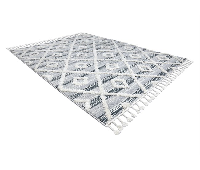 Conforama Alfombra SEVILLA Z555A Conducción Diamantes Franjas Bereber Marroquí Shaggy 140x190 Cm