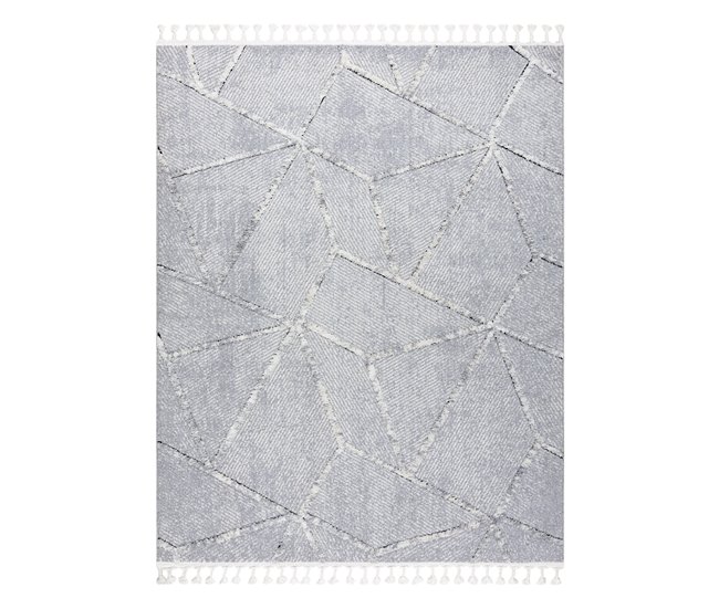 Conforama Alfombra SEVILLA Z791C Mosaico Franjas Bereber Marroquí Shaggy 120x170 Cm
