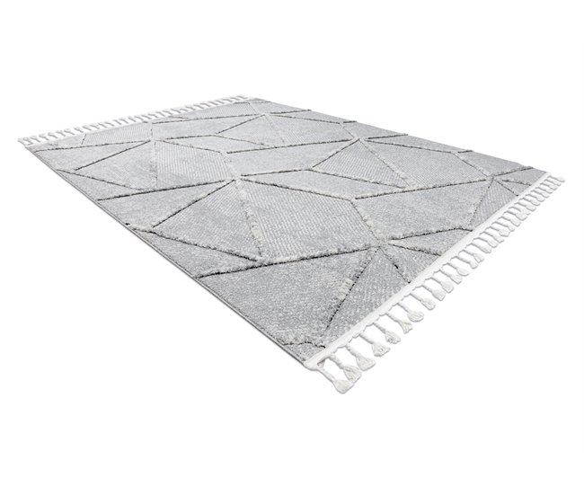 Conforama Alfombra SEVILLA Z791C Mosaico Franjas Bereber Marroquí Shaggy 120x170 Cm