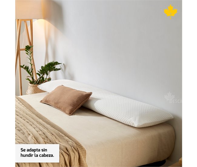 Conforama Almohada 135cm Viscoelastica Descansin | Efecto Nube | Tejido Bamboo | Alivia Tensiones | Doble Funda