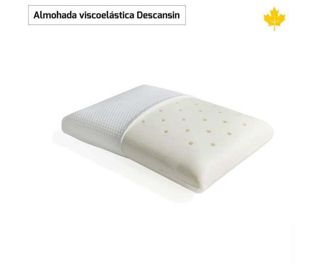 Conforama Almohada 80cm Viscoelastica Descansin | Efecto nube | Tejido Bamboo | Alivia Tensiones | Doble Funda