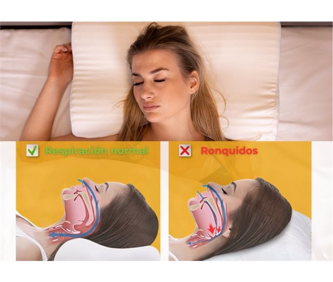 Conforama Almohada Anti-Ronquidos Superficie De Masaje Doble Espuma Con Memoria