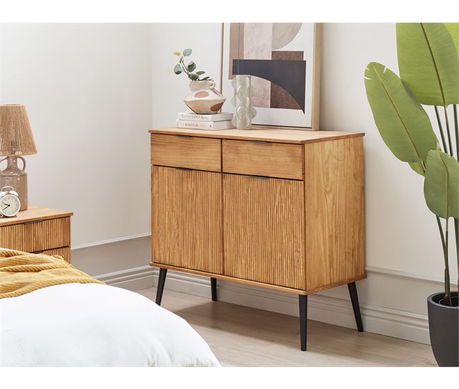 Conforama Aparador 2 Cajones De Madera De Pino Clara TIMMINS