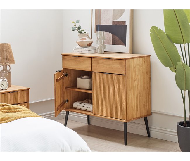 Conforama Aparador 2 Cajones De Madera De Pino Clara TIMMINS
