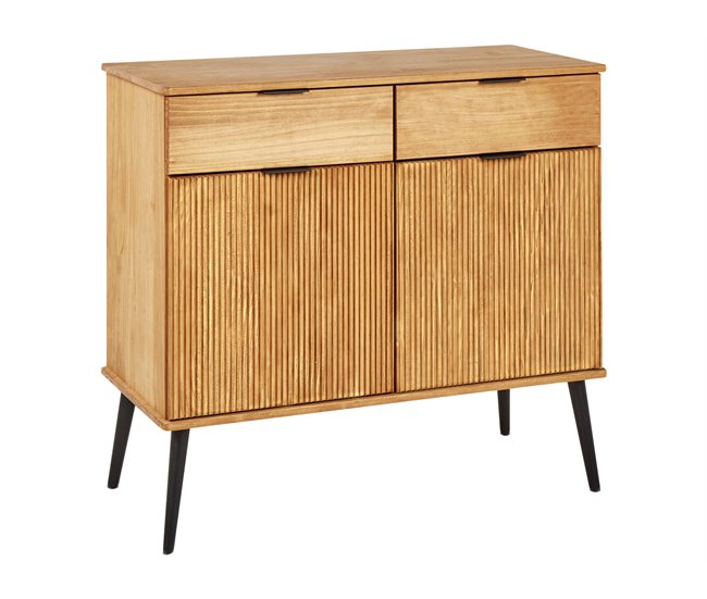 Conforama Aparador 2 cajones de madera de pino clara TIMMINS