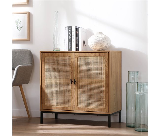 Conforama Aparador 2 Puertas Ratán Natural L80 Cm - JAYA