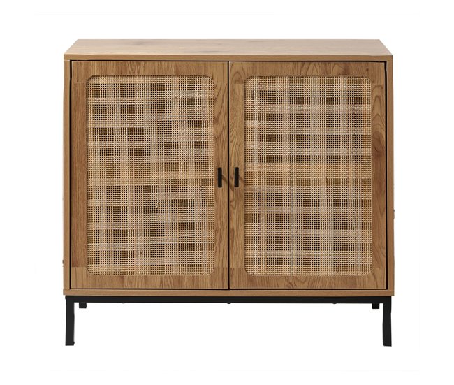 Conforama Aparador 2 puertas ratán natural L80 cm - JAYA
