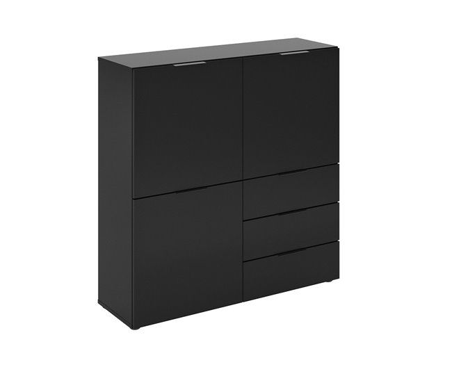Conforama Aparador 3 puertas 3 cajones negro L99cm - Dark